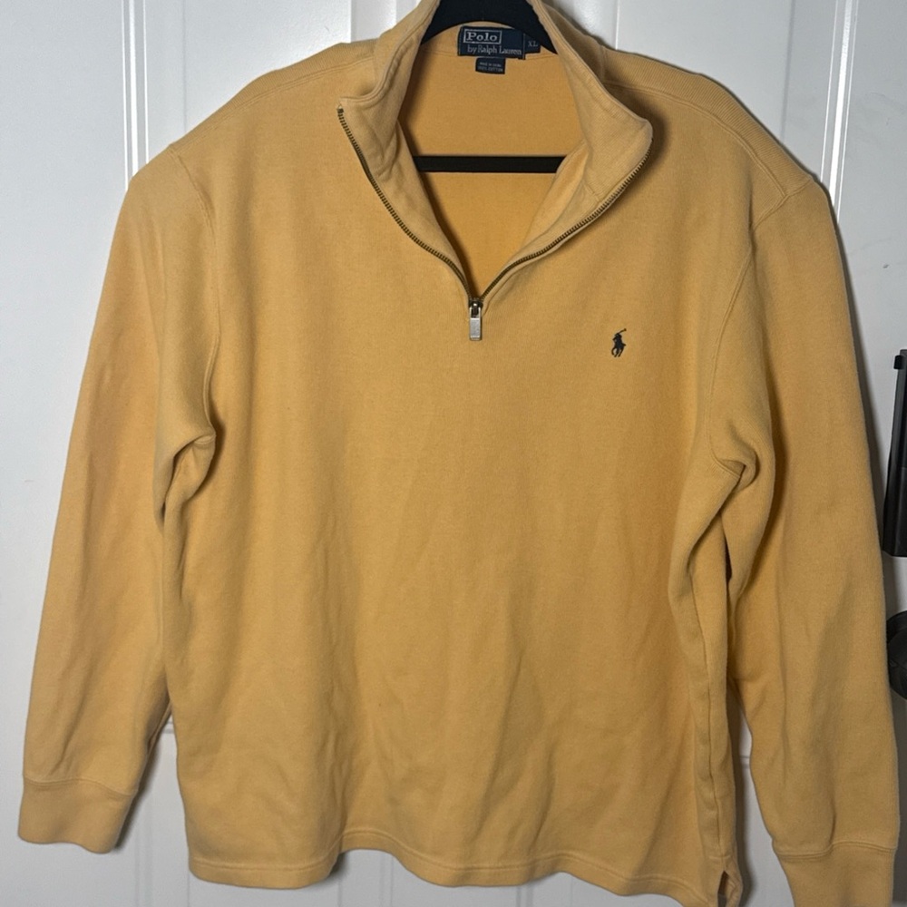 Polo by Ralph Lauren Men's Yellow Quarter-Zip Sweater XL